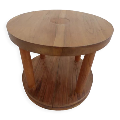 Table basse chic de style à double plateaux en bois massif