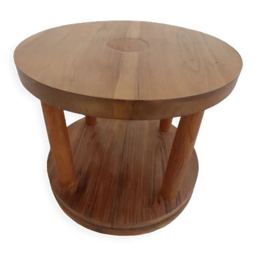 Table basse chic de style à double plateaux en bois massif