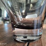 Large gradient anthracite smoked glass vase