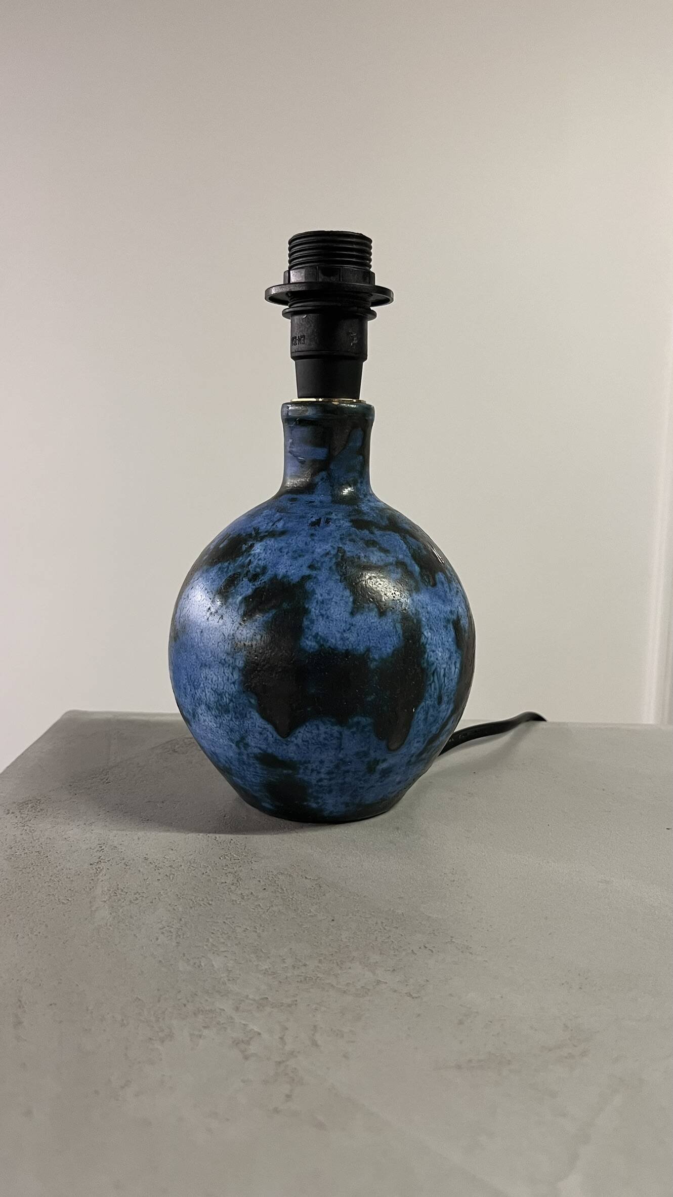 Blue ceramic lamp by Jacques Blin
