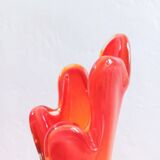 Vintage Hand-Blown Amberina Art Glass Vase – Mid-Century Modern Swung