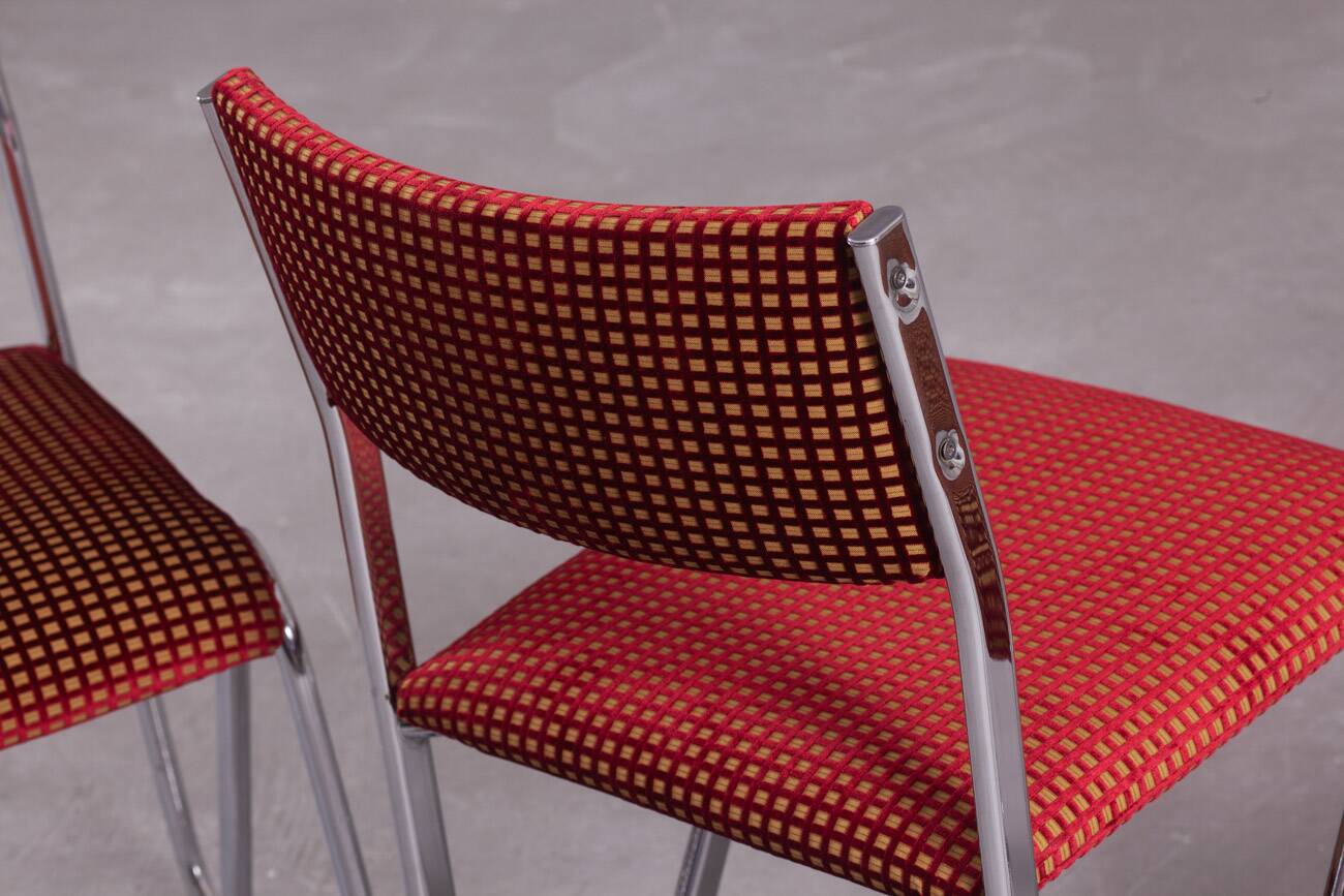 Vintage steel stacking chairs, Germany, 1980s, set of 4
