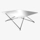 Square chrome and glass coffee table