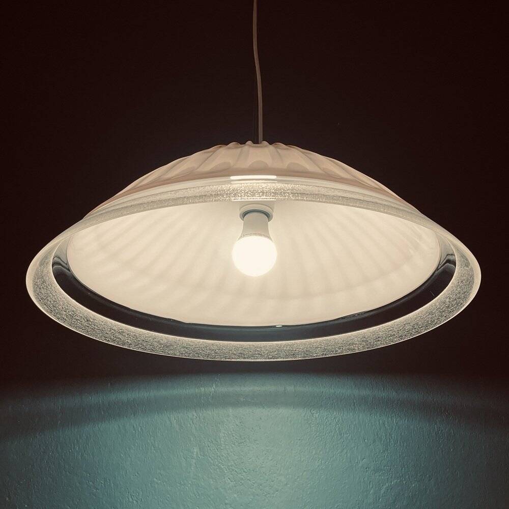 Vintage Italian pink Murano glass chandelier, 1970s.