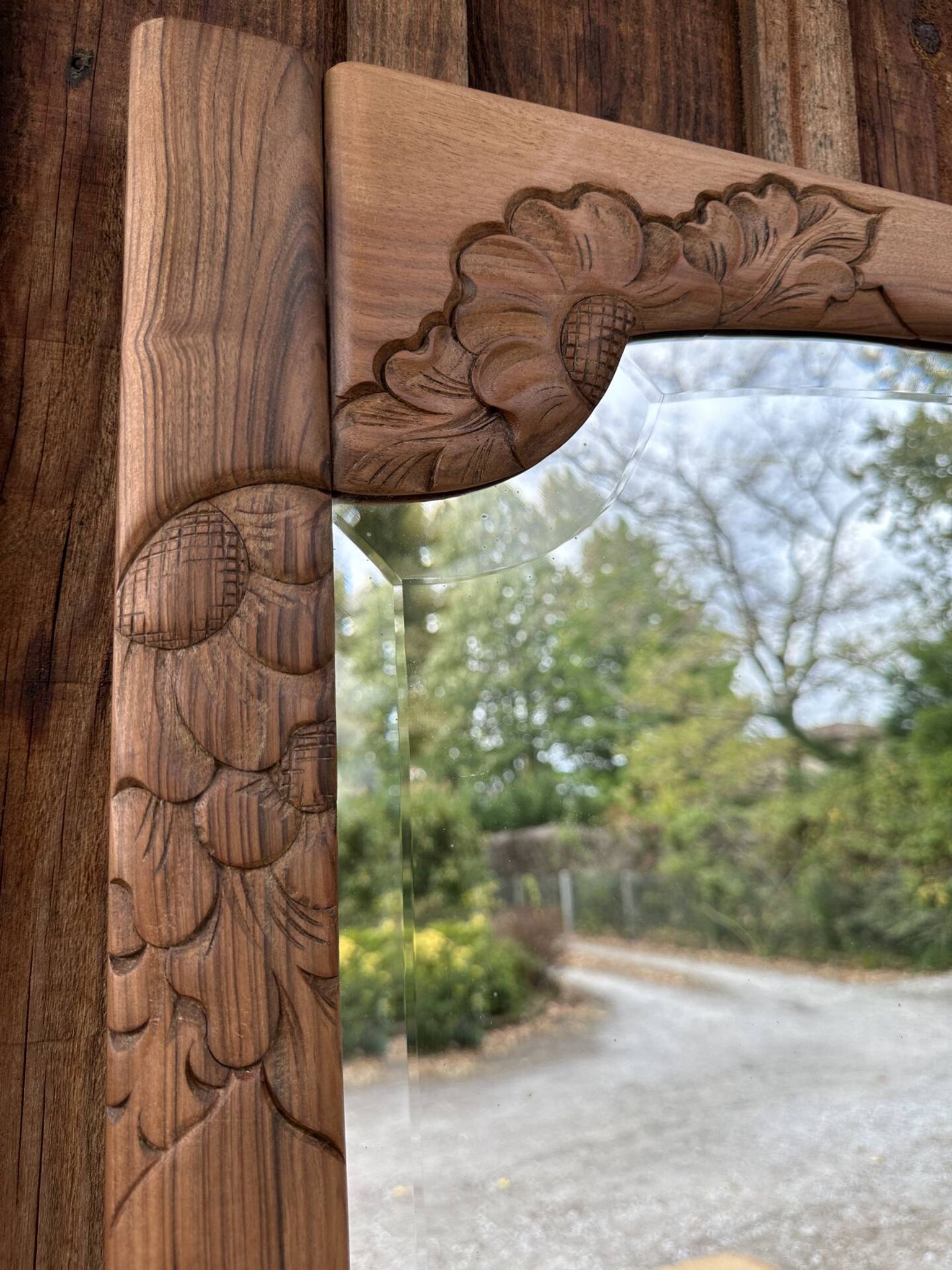 Art Deco walnut mirror
