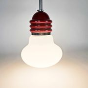 Tronconi - Enrico Tronconi - 'Bulb lamp' -  opaline - chroom - Italie - 1970's