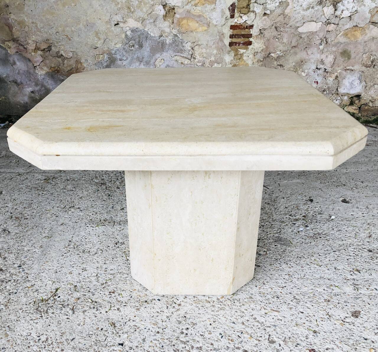 Octagonal travertine coffee table, vintage circa 70/80