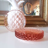 Lot of 6 Pink Tea Cups - Rosaline Subcups ARCOROC LUMINARC Tea Service