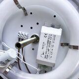 Italian modern ceiling lamp with plexiglass shade, Italy, 1970s/1980s.