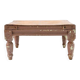 Antique Bajot stool in weathered wood: richly patinated decorative table.