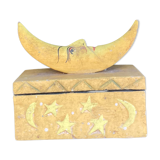 Moon-shaped wooden tarot box