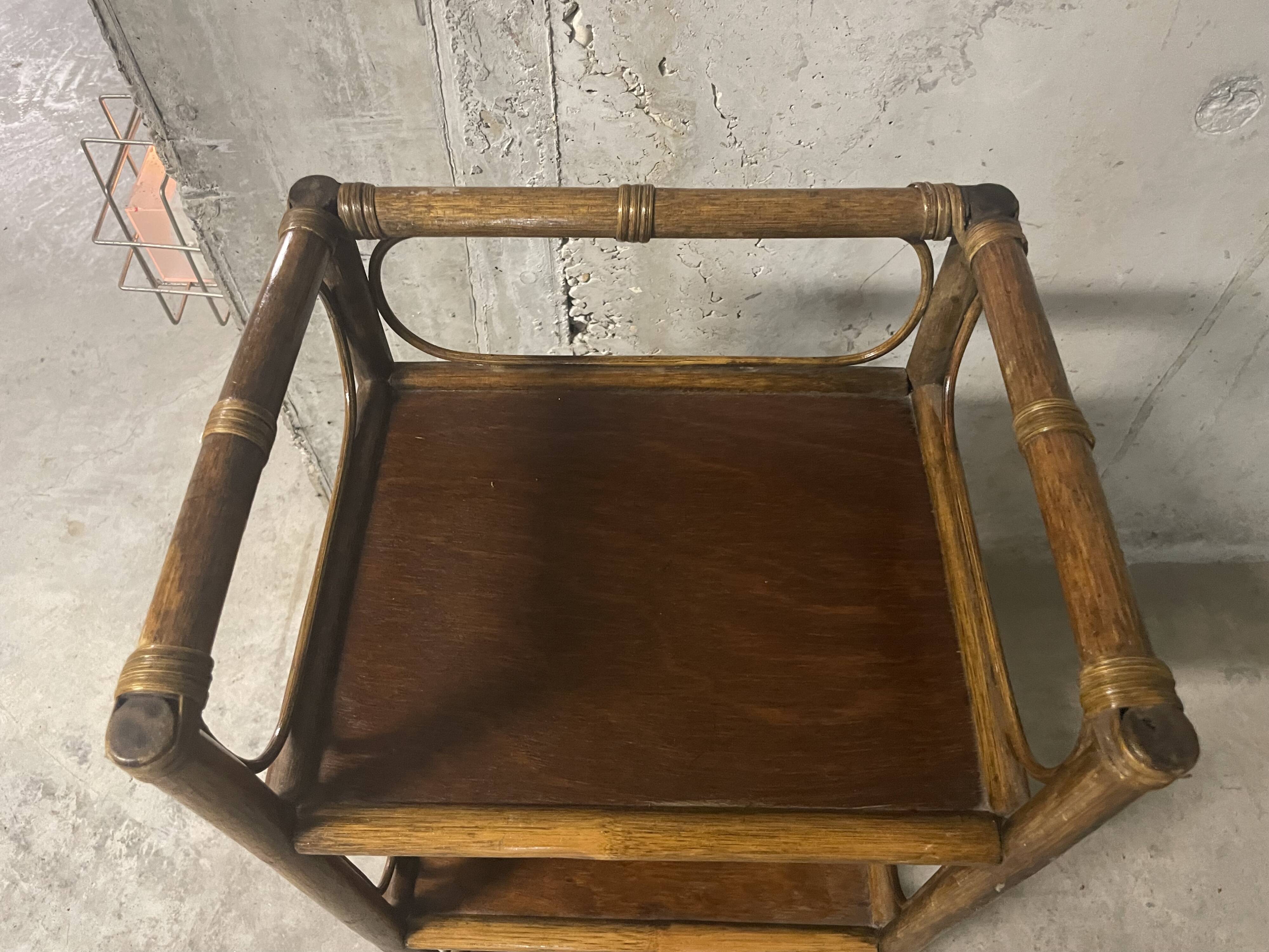 1970s rattan shelf