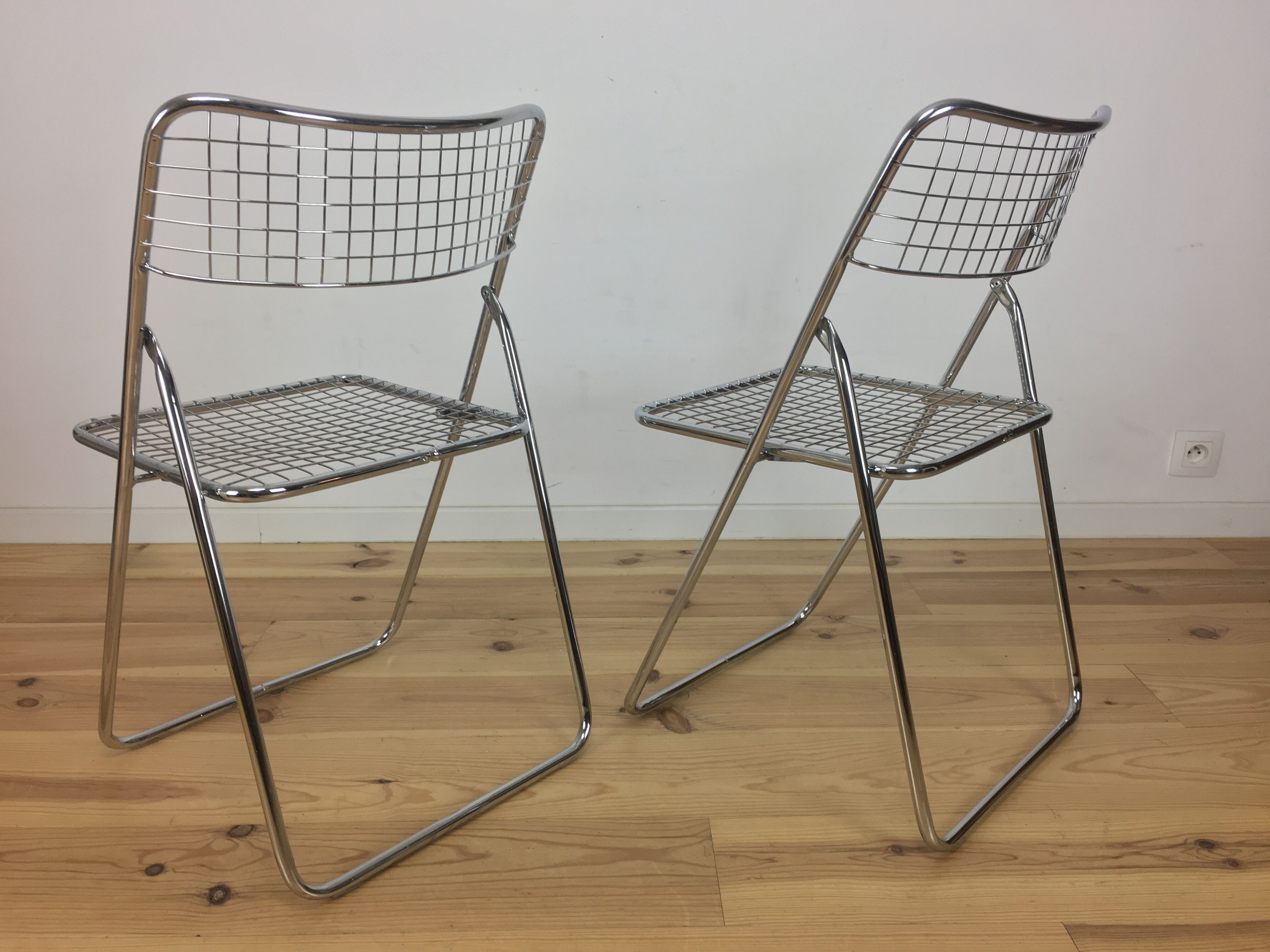 4 chrome chairs by Niels Gammelgaard, Ted Net model