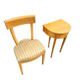 Matching cherry wood / Biedermeier chairs / sidetables set / tripot console table