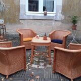 5-piece vintage rattan lounge set 60s