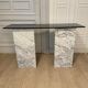 Marble console and smoked glass, Italy, 1980s