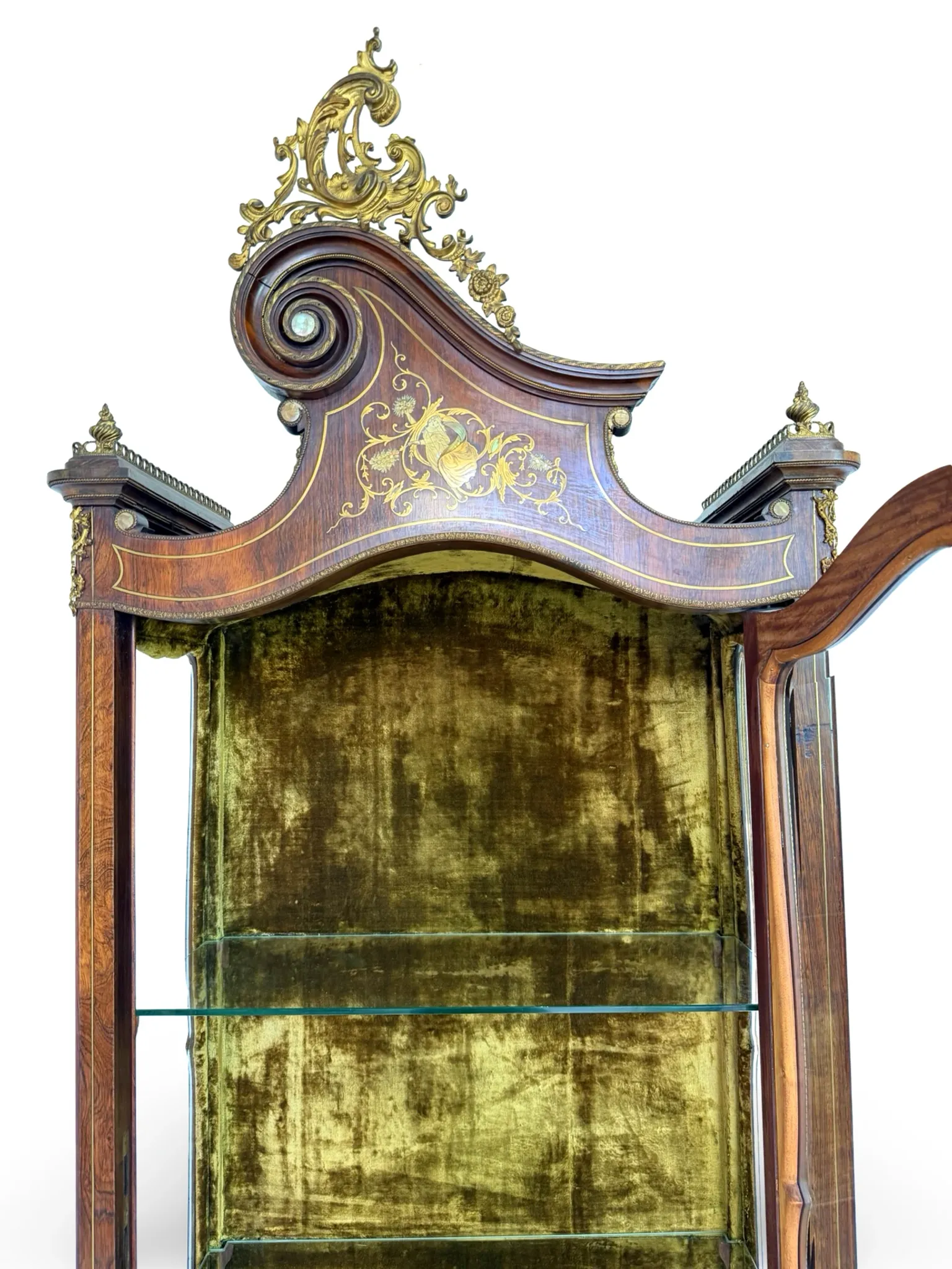Elegant antique display cabinet, dating to 19th century