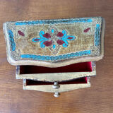 Boîte à bijoux ancienne en bois style venitien.