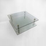 Table basse en lucite et verre, style moderniste, années 1970