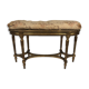 Louis XVI style piano bench, dark gilded cane wood
