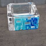 Crystal and glass paste ashtray Daum design from the 80s