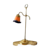 Italian Brass and Glass Table Lamp, Vintage Lighting, Mid Century Modern Decor,