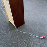 1970s wooden Scandinavian display cabinet with lighting