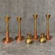 4 x Large / weighty postmodern candles / 1970s / two heights 60 - 70 cm / copper - brass