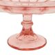 Bol à fruits haut Art Déco rose en verre dépression 28 cm