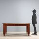 Antique walnut desk with brown leather, Italy, 19th century