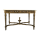 Middle wooden table with green-golden patina Louis XVI style, nineteenth century.