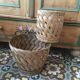 Two matching wicker pot covers