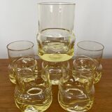 Set of 6 vintage yellow whisky glasses