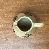 Mid-century German ceramic studio pitcher with owl motif by Heinz Theo Dietz, 1960s.