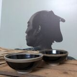Lot of black ceramic-style bowls