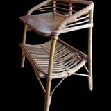 Petit meuble table d appoint vintage en rotin