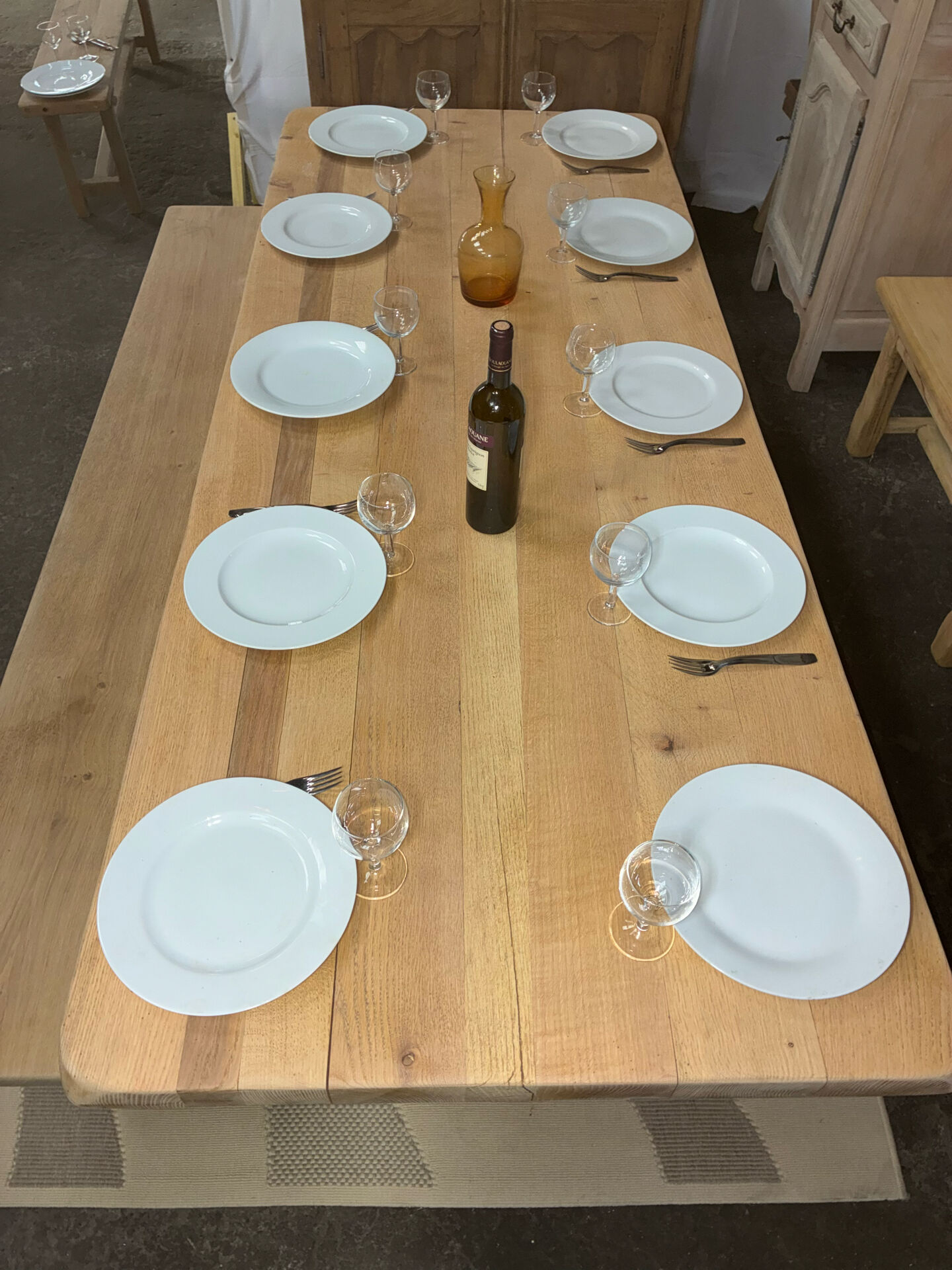 Table de monastère en chêne massif