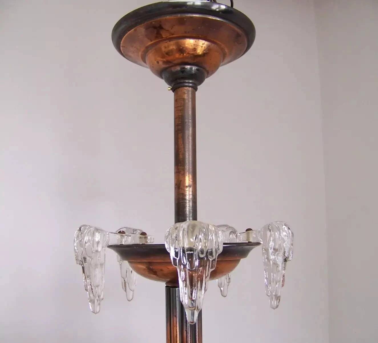 Art Deco chandelier signed Ezan, France
