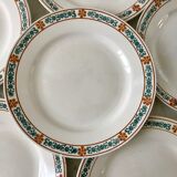 lot of 6 hollow plates Terre de Fer St Amand model "Molière" XXth