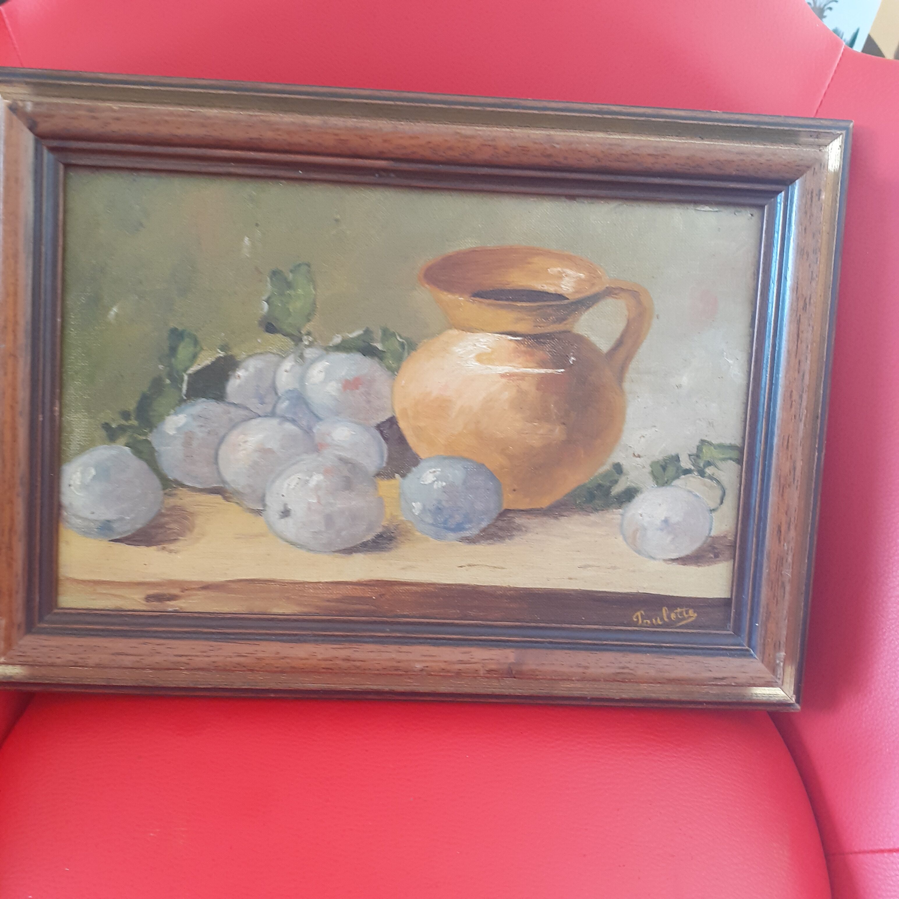 Framed Still Life, from the 1950s.Signed.