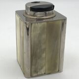 Large Vintage Collection TABLE LIGHTER in chrome-plated metal and horn