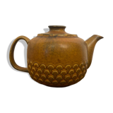 Vintage KW Feuerfest Embossed Brown Ceramic Teapot #C786
