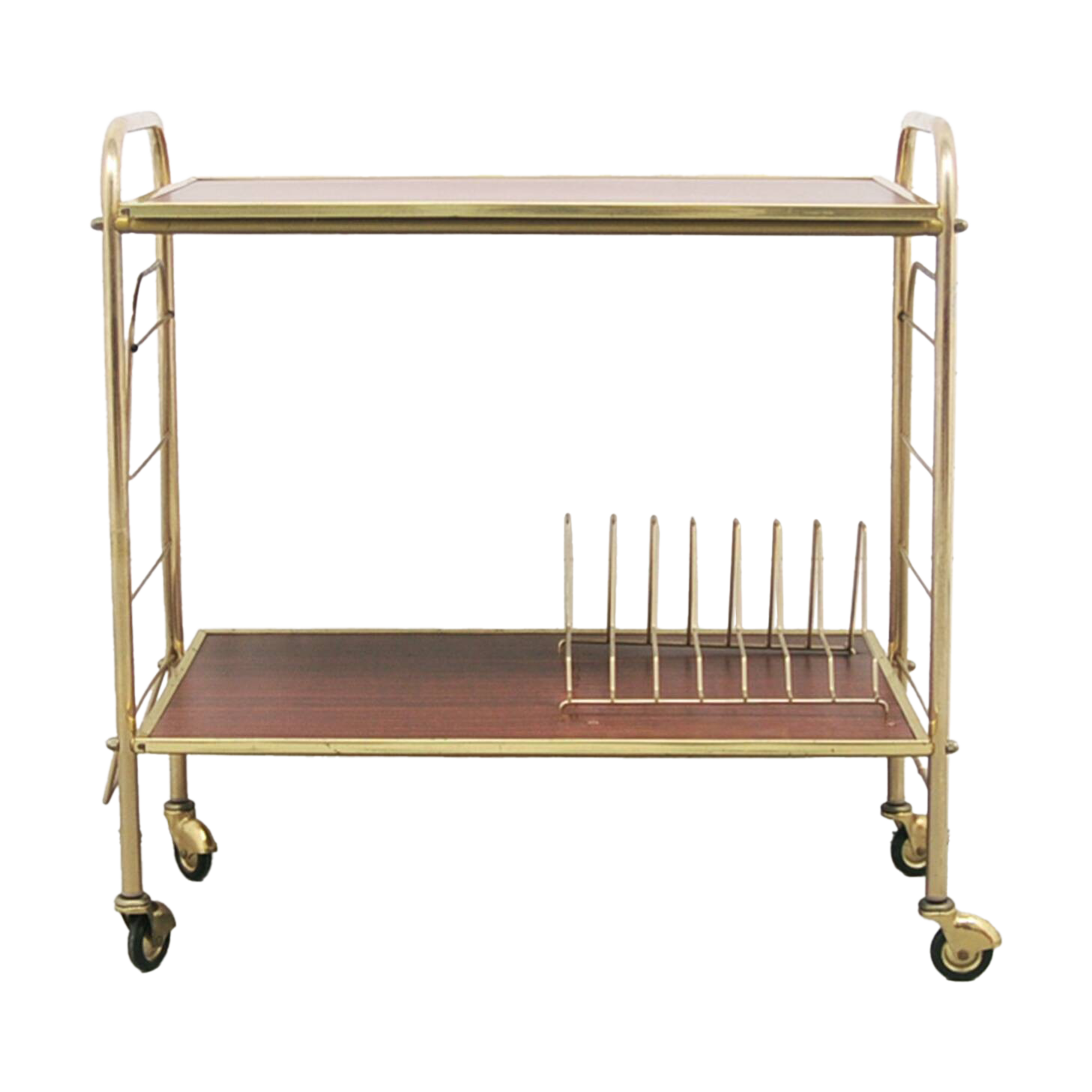 brass vintage LP trolley