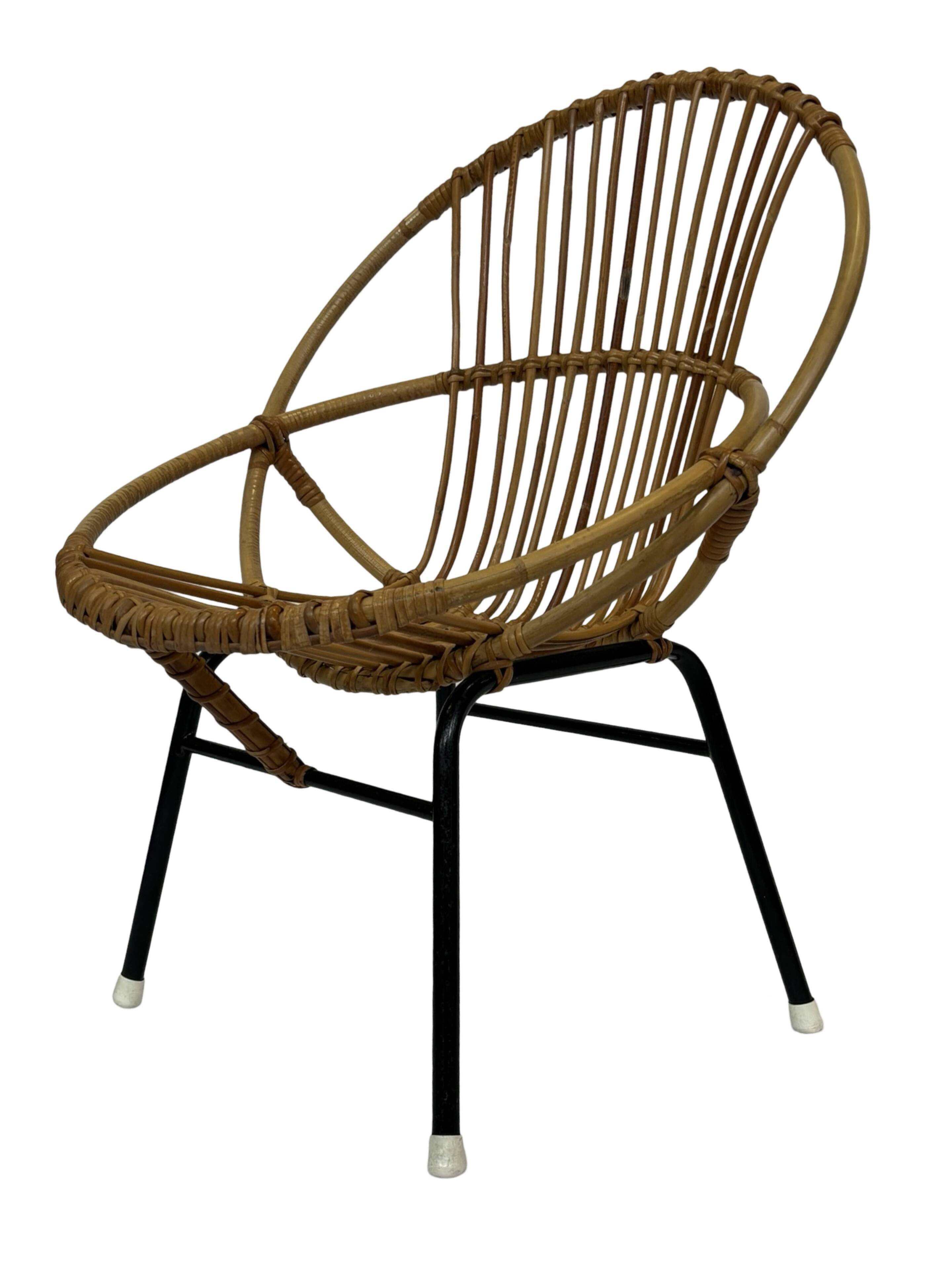 Chaise en rotin de Dirk van Sliedregt Rohe Noordwolde 1960 aux Pays-Bas