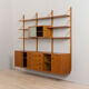 Vintage danish modular teak bookcase 1970s