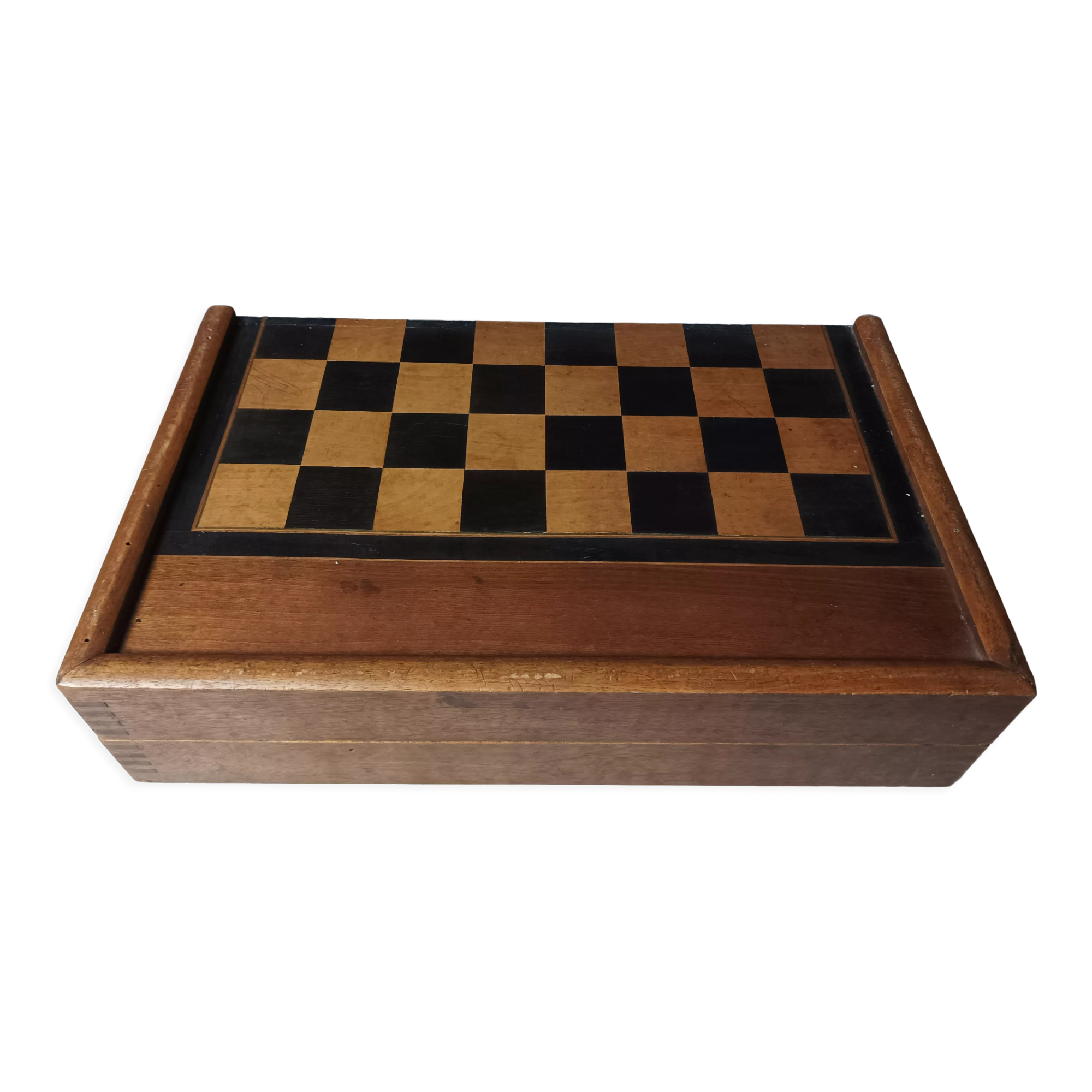 Backgammon game old wooden board game