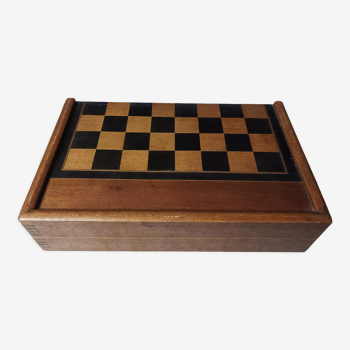 Backgammon game old wooden board game