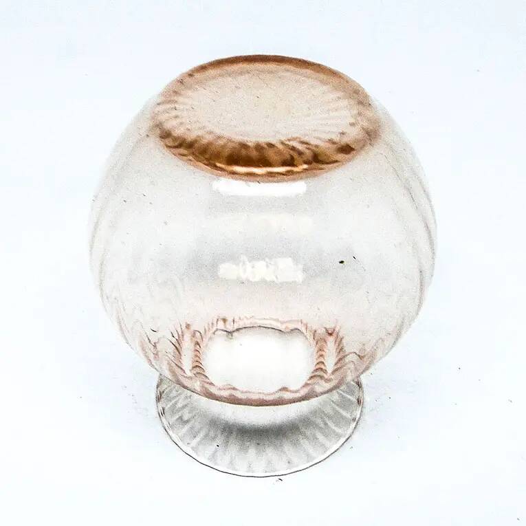 Miniature Art Deco vase, pink glass, Poland, 1930s