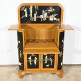 Asian Liquor Cabinet in Lacquered Wood, China – 1950