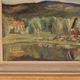 Original Swedish Oil on Panel – “Rural Village” by Astrid J – Vintage